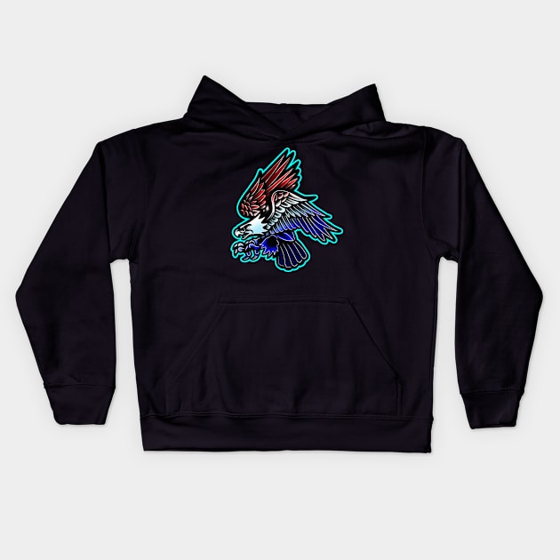 american bald eagle Kids Hoodie by Squatchyink